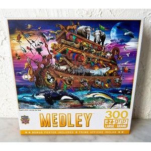 Noah's Ark 300 EZ-Grip Pieces Masterpieces Jigsaw Puzzle w/Poster - Complete